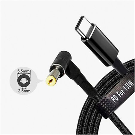 Fusion notebook charging cable USB-C to Asus 5.5 x 2.5 mm | 18.5V-20V | 100W | 1.8 m