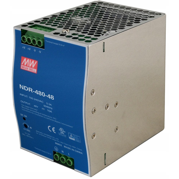 MEAN WELL NDR-480-48 48V 10A 480W DIN sínre szerelhető tápegység