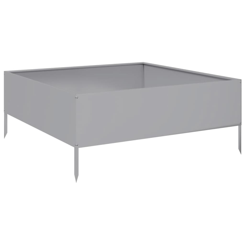 horganyzott acél kerti magaságyás 100 x 100 x 25 cm (851036)