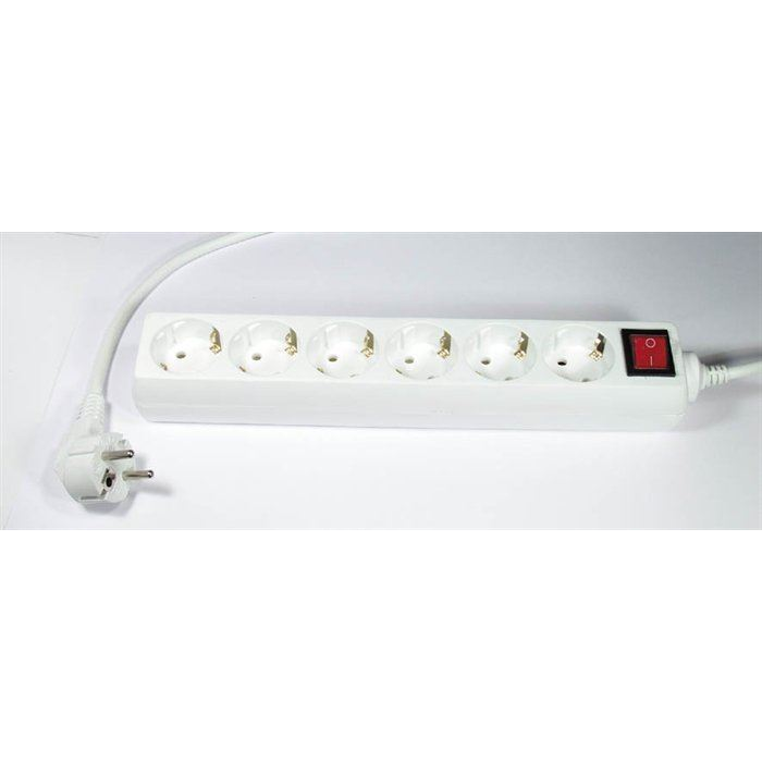 Elosztósor 6 csatlakozóaljzat, 5m kábelhosszúság, kapcsolóval (EL6K5) (EL6K5)