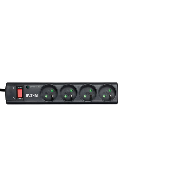 Eaton PS4F 250V Túlfeszültség védő elosztó 4 aljzatos 1m - Fekete