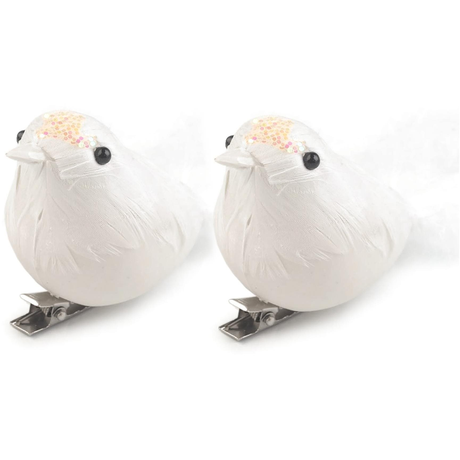LAALU 2 darabos díszítő készlet: madarak klipsz fehéren 5 x 15 cm (LAU-1634)