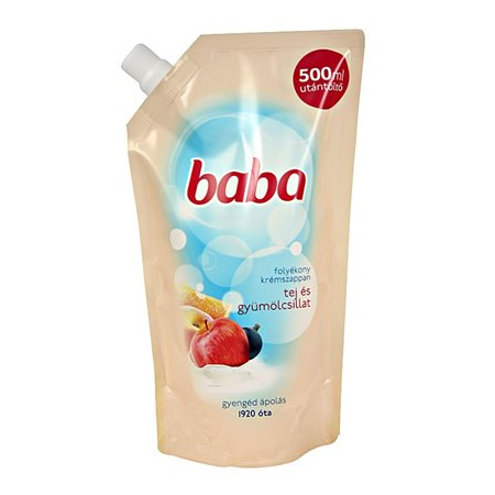 Baba Folyékony szappan utántöltő tej és gyümölcs - 0.5 l