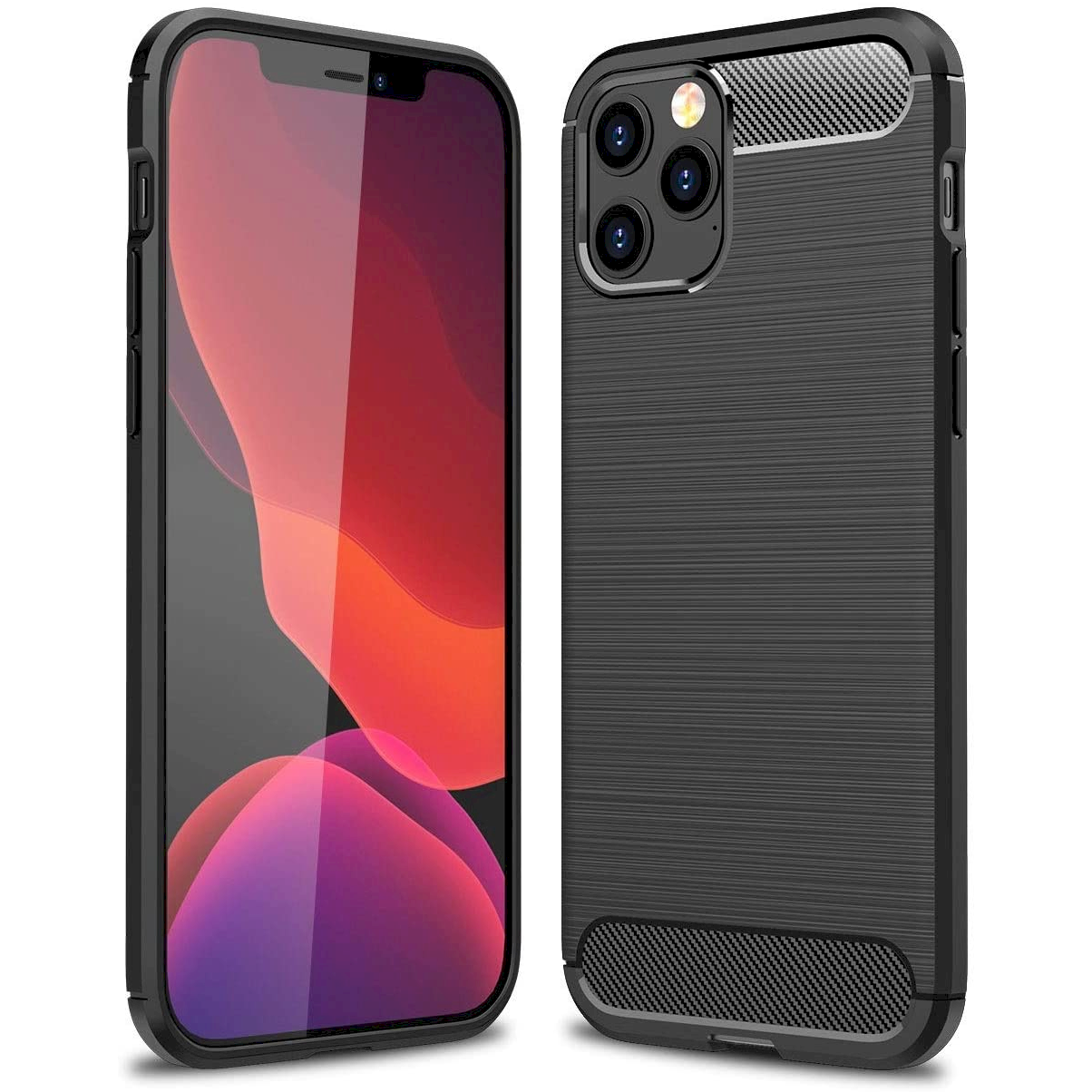 Fusion Trust Apple iPhone 12/12 Pro Szilikon Tok - Fekete (FSN-BC-TRT-IPH12P-BK)