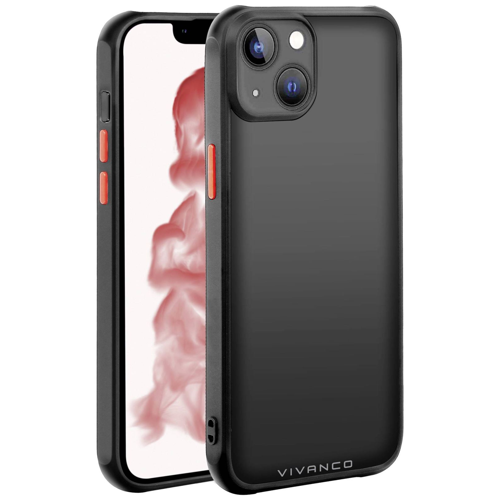 Vivanco Frosted Apple iPhone 14 Plus tok átlátszó fekete (FRSTCVVIPH14MBK) (FRSTCVVIPH14MBK)