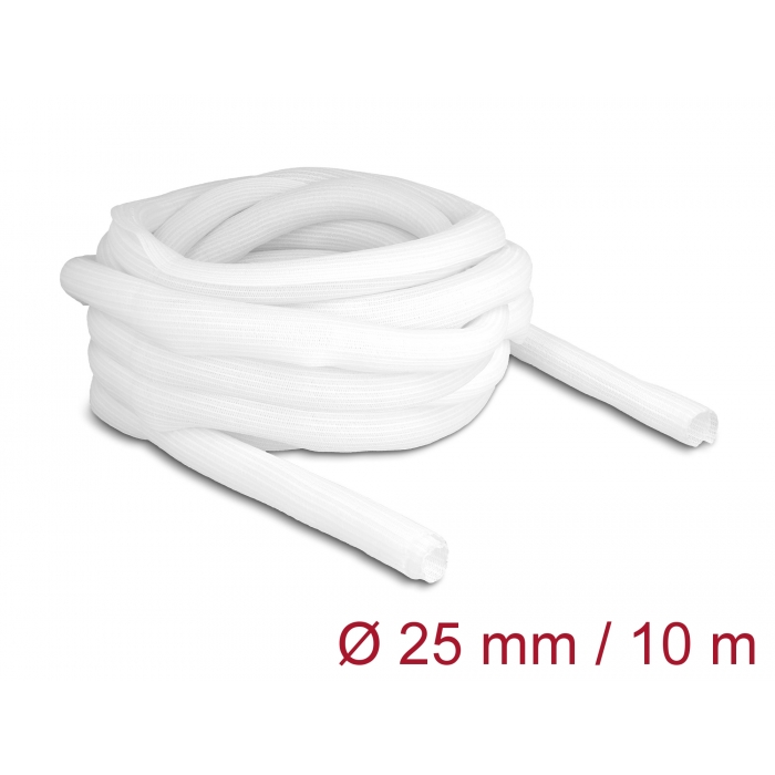 Delock Fonott kábelharisnya önzáródó 10 m x 25 mm fehér (20816) (20816)