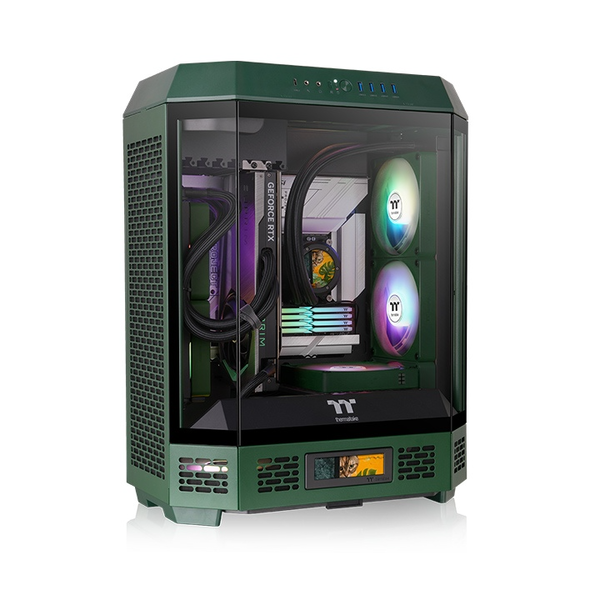 Thermaltake The Tower 600 Midi Torony Számítógépház + 2db 140mm ventilátor - Sötétzöld