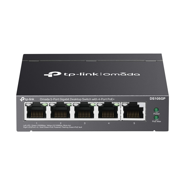TP-Link DS105GP Omada Fémházas 5-port 10/100/1000Mbps PoE Gigabit Switch