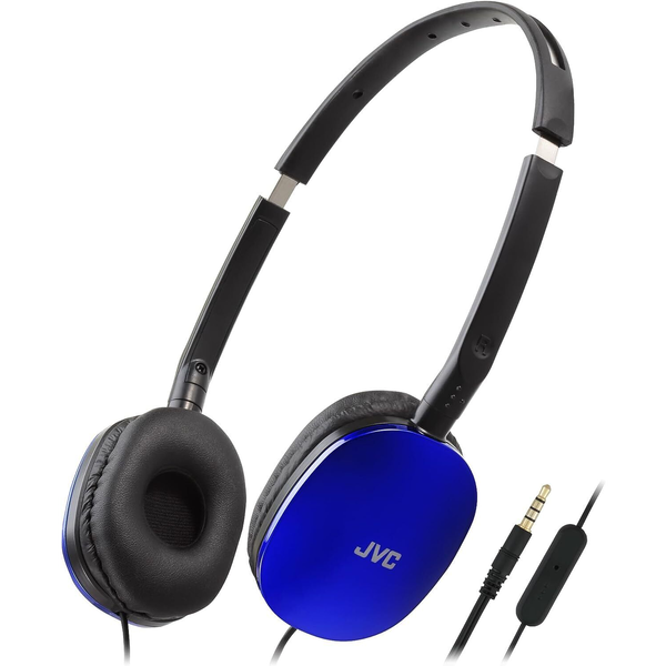 JVC HA-S160M-AU FLATS Vezetékes Fejhallgató Mikrofonnal - Kék