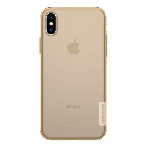 NILLKIN NATURE szilikon telefonvédő (0.6 mm, ultravékony) ARANYBARNA [Apple iPhone XS 5.8]