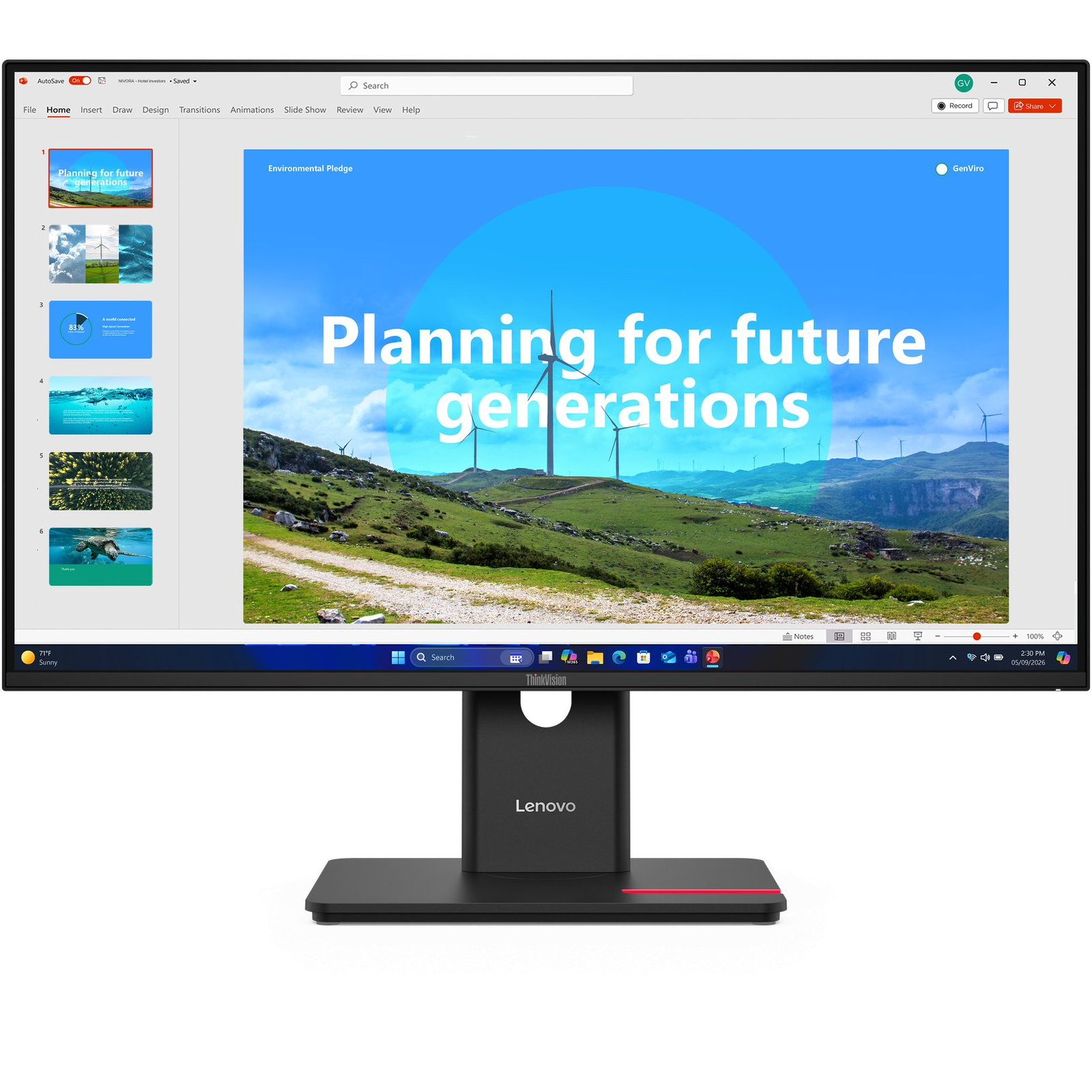Монитор Lenovo ThinkVision T27D-40 — 64D0GAT1EU, черен