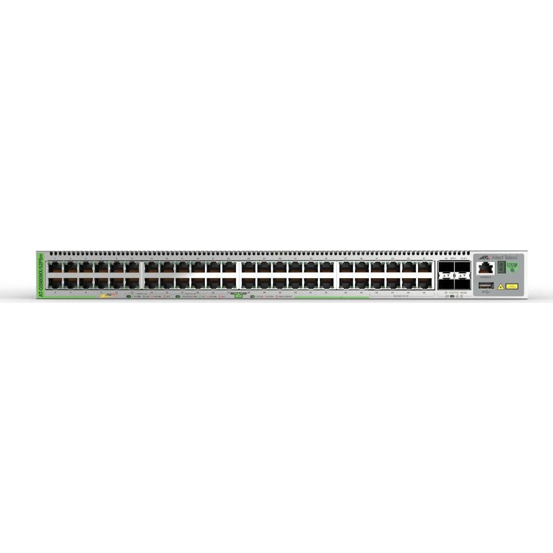 Allied Telesis AT-GS980MX/52PSM-50 hálózati kapcsoló Vezérelt L3 10G Ethernet (100/1000/10000) Ethernet-áramellátás (PoE) támogatása Szürke (AT-GS980MX/52PSM-50)