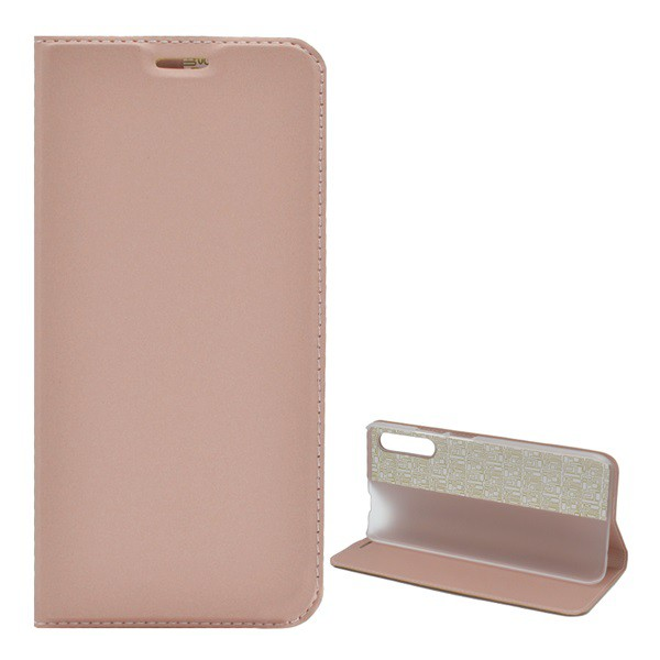 Tok álló, bőr hatású (FLIP, oldalra nyíló, asztali tartó funkció) ROZÉARANY 2 [Huawei P Smart Pro (2019)]