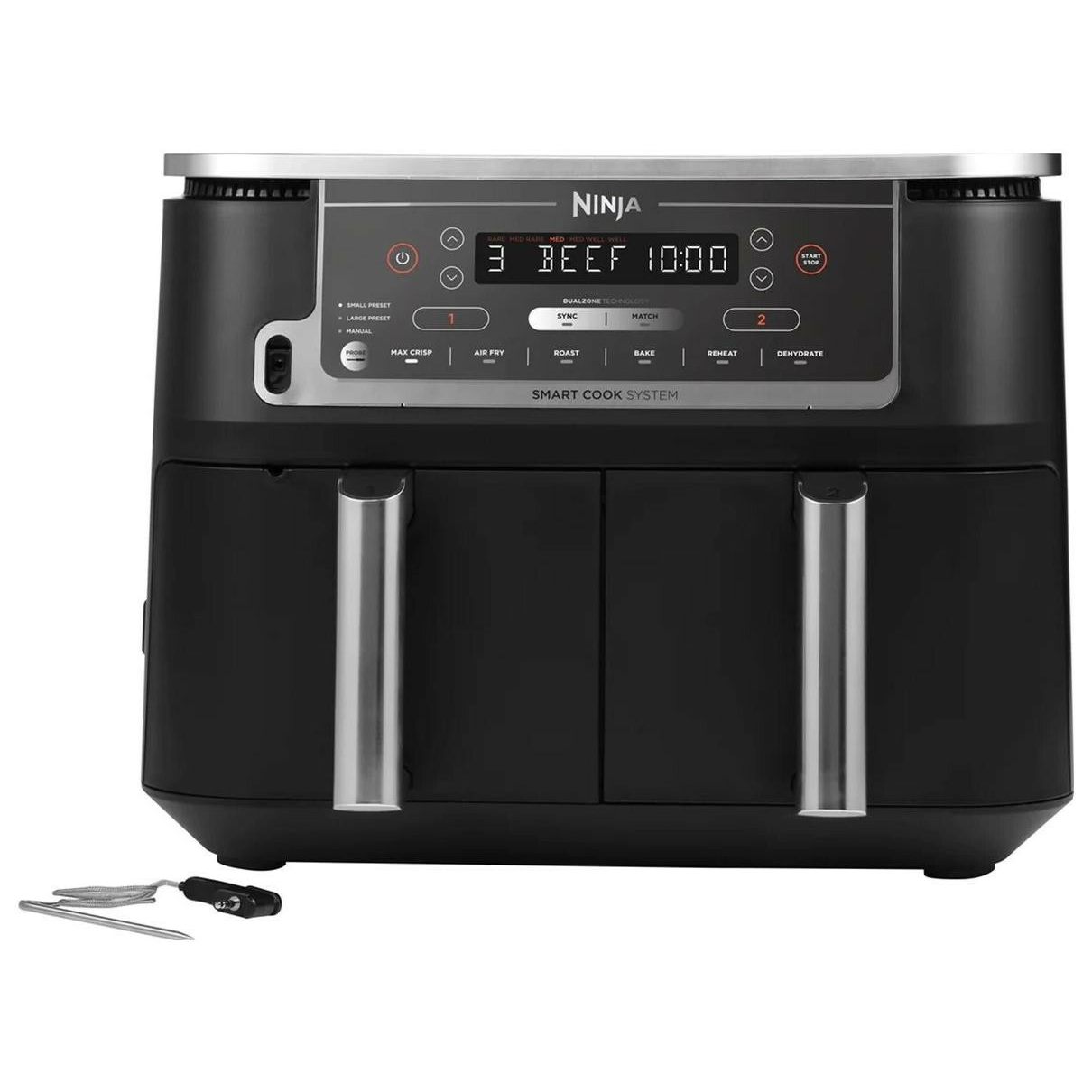 Ninja AF451EU AirFryer Forrólevegős sütő 9,5L 2470 Watt - Fekete (AF451EU)