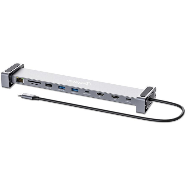 Manhattan 190398 dockingstation Ledningsført USB 3.2 Gen 1 (3.1 Gen 1) Type-C Grå