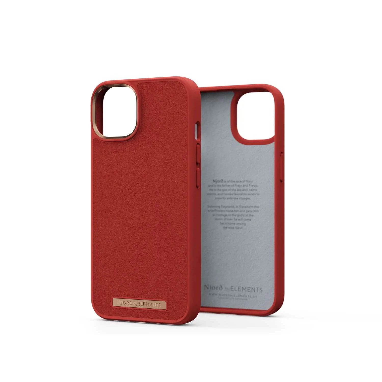 Njord Suede Comfort Apple iPhone 14 Szilikon Tok - Piros (NA41CM07)