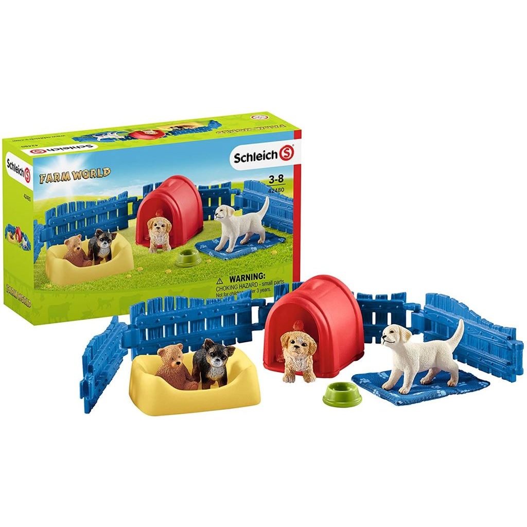 Schleich kutyakölykök karámban (42480) (sch42480)