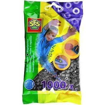 SES Creative Beedz Children's packet of 1000 Grey Iron on Beads Perline a fusione