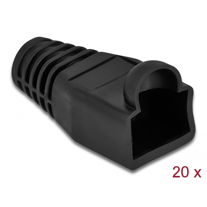 Delock Feszültségcsökkentő RJ45 apához, 20 db. Fekete (86722) (86722)