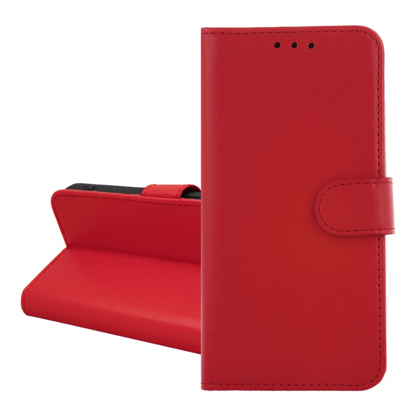 Tok álló, bőr hatású (FLIP, oldalra nyíló, kártyazseb, asztali tartó) PIROS Apple iPhone 16e "Gigapack csomagolás" (GP-171307)