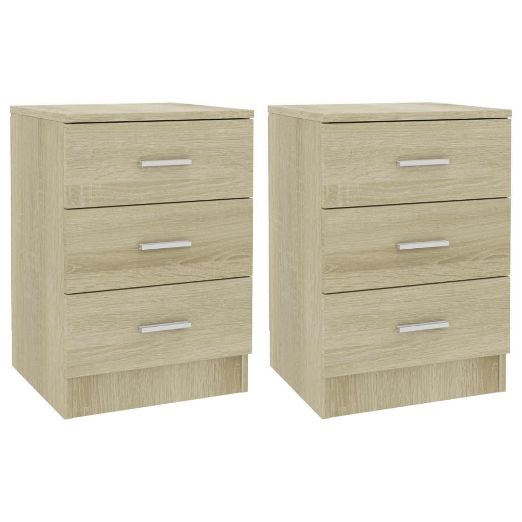 2 db Sonoma-tölgy forgácslap éjjeliszekrény 38 x 35 x 56 cm (800457)