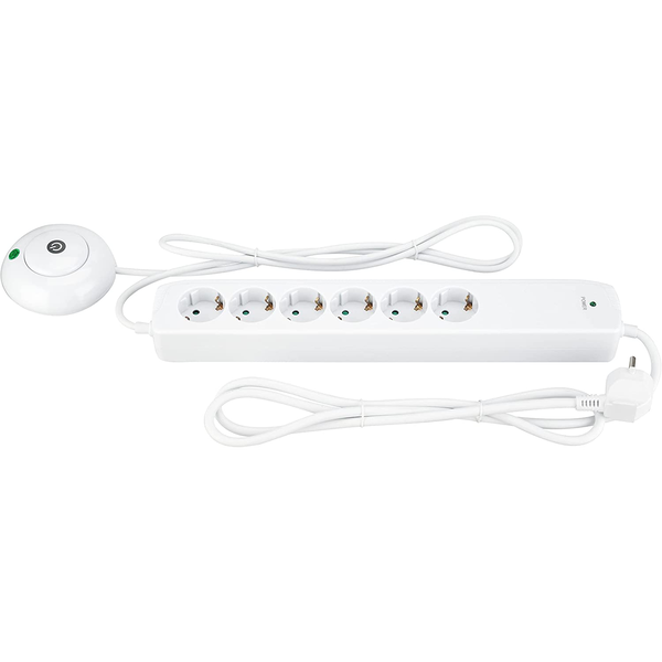 Prodlužovací Kabel lištový REV 1,5 m 6 ks zásuvek bílý