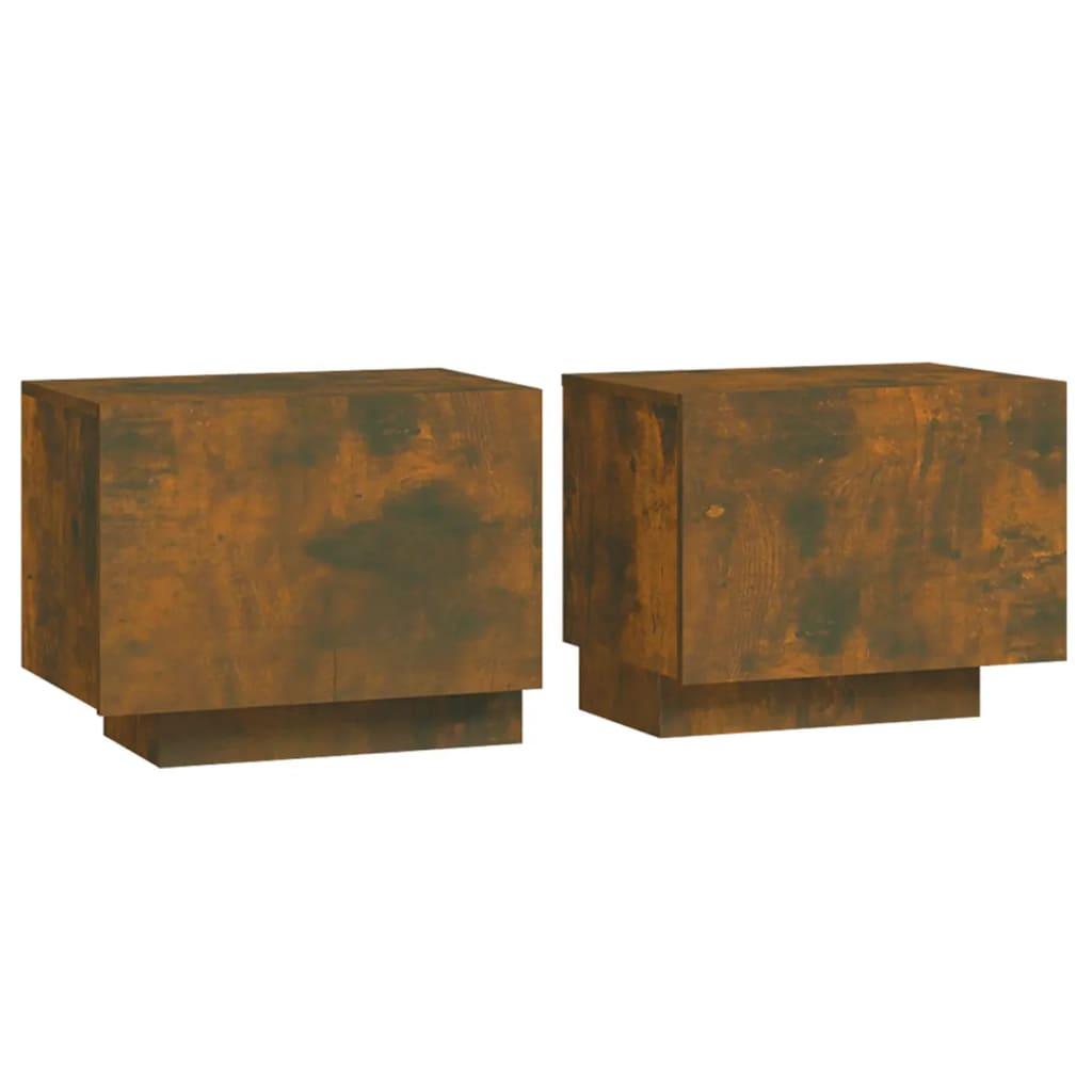 füstös tölgyszínű szerelt fa éjjeliszekrény 100 x 35 x 40 cm (3152832)