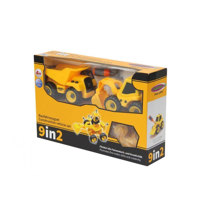 Jamara Átalakítható Építőipari járművek készlet 9 az 1ben - Sárga (405168)