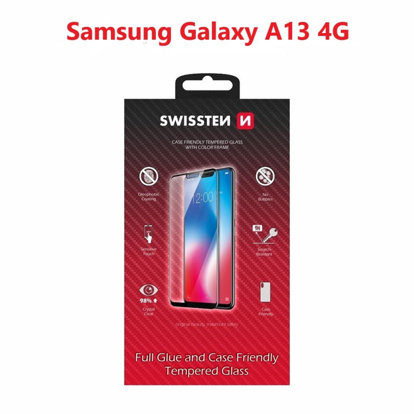 Swissten Full Glue Samsung A135 Galaxy A13 4G 3D üvegfólia - fekete