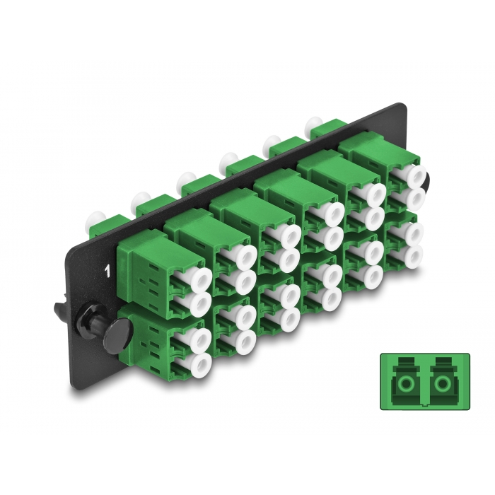 Delock Üvegszálas Adapter Panel LC Duplex APC 12 Port zöld (66931) (66931)