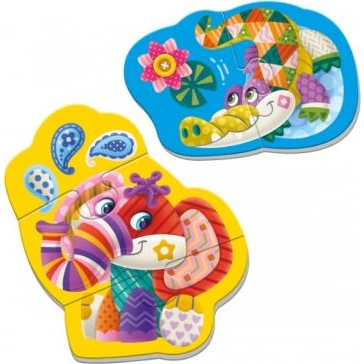  Roter Kafer Miękkie magnetyczne puzzle Słoń i Krokodyl