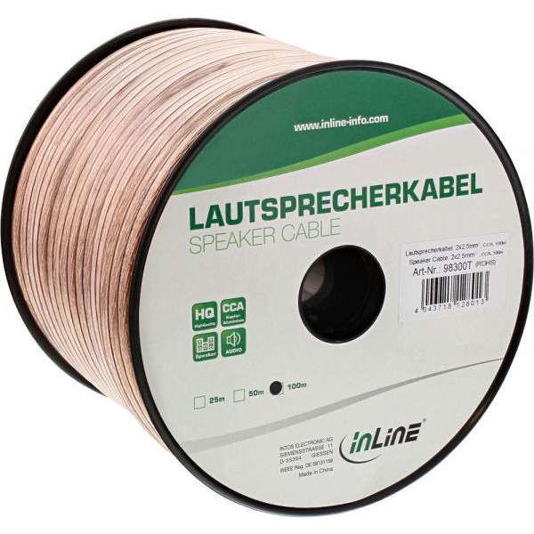 InLine 4043718128013 lydkabel 100 m Transparent