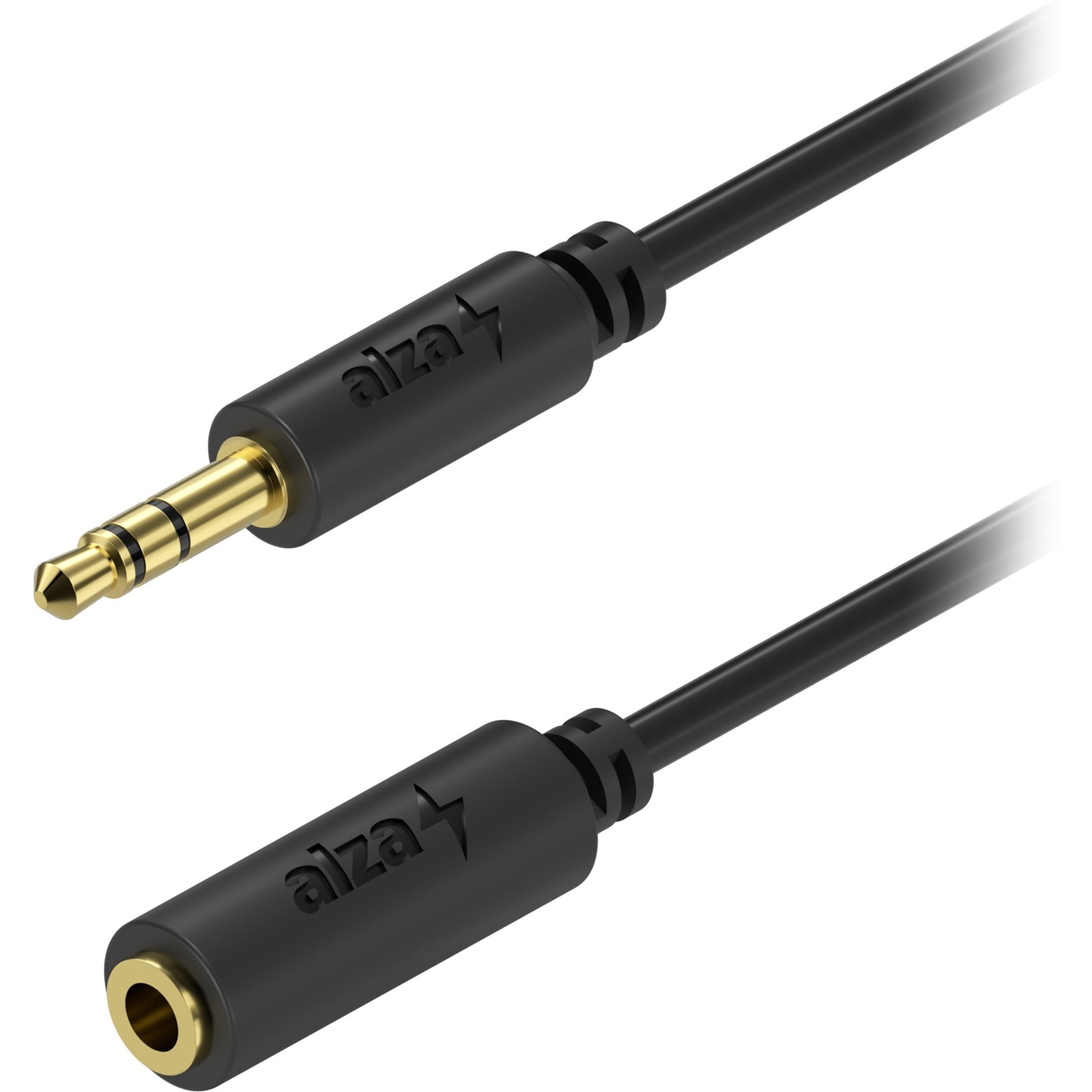 AlzaPower Core Audio 3.5mm Jack (M) to 3.5mm Jack (F), 3m - fekete (APW-CBA3JF13B)