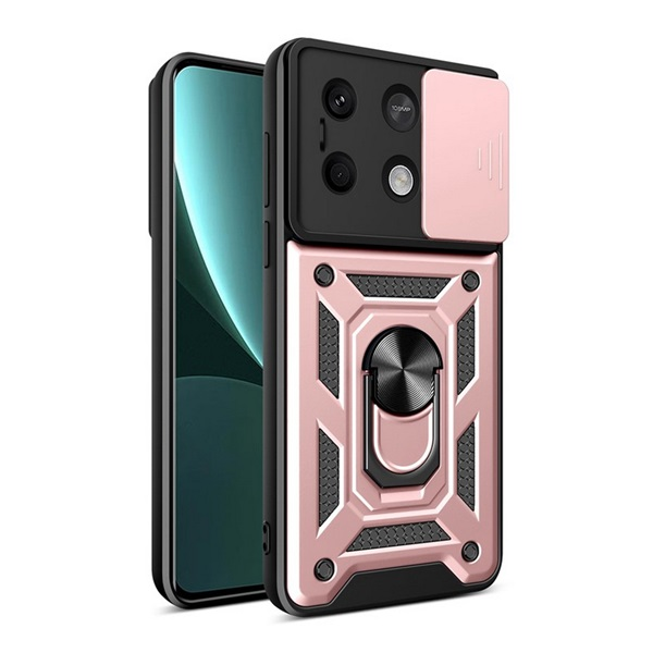 gigapack Defender szilikon telefonvédő (ütésállóság, tartógyűrű, kameravédő) ROZÉARANY Xiaomi Redmi Note 13 5G 