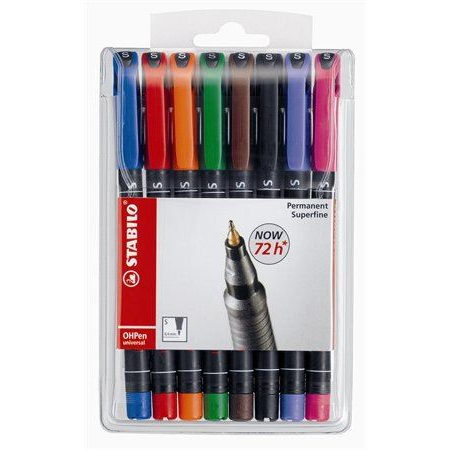 STABILO "OHPen S" alkoholos marker készlet 0,4 mm 8 különböző szín (841/8) (841/8)