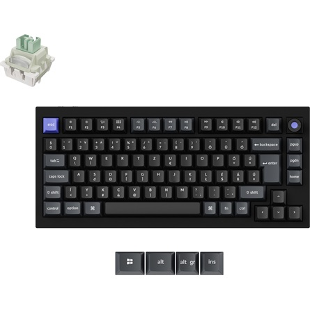 Клавиатура Keychron Q1 HE 8K — Q1HW-M1P-HU, унгарска подредба, черна