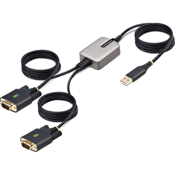 StarTech.com 2P6FFC-USB-SERIAL tussenstuk voor kabels 2 x DB-9 RS-232 Zwart, Grijs
