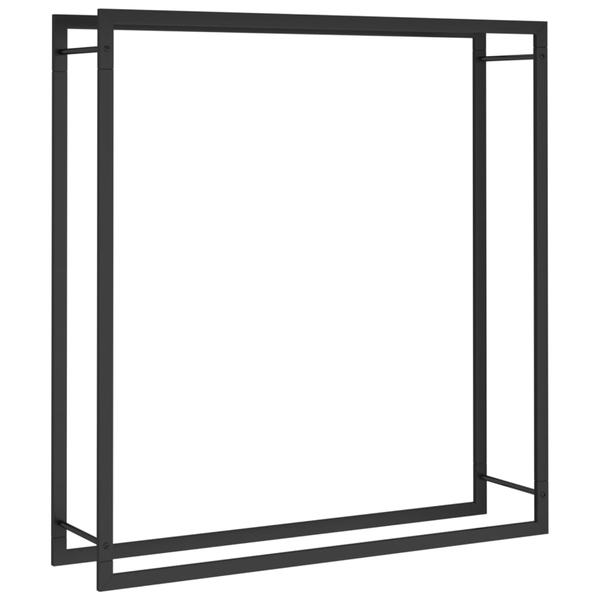fekete acél tűzifatároló állvány 110x28x116 cm