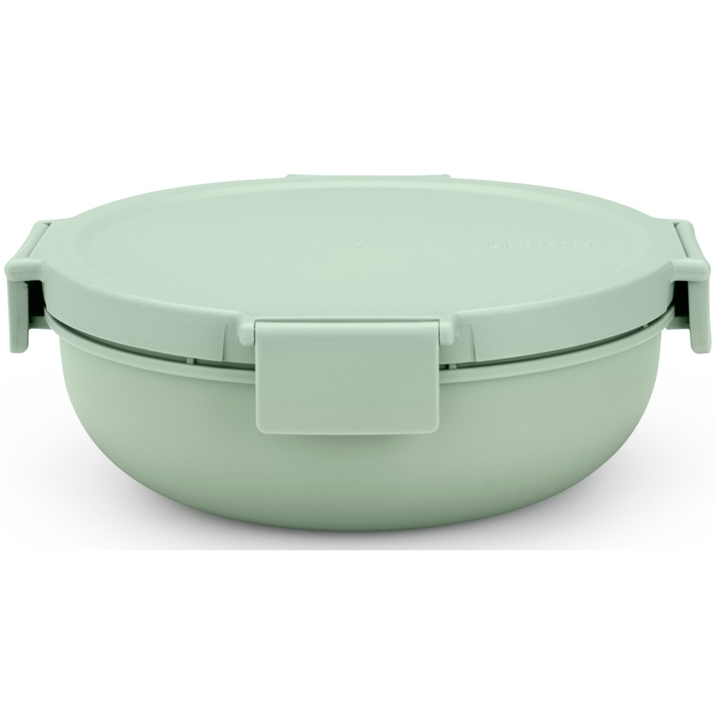 BRABANTIA Make & Take Salad Bowl salátástál. 1300 ml. szivárgás- és légmentes záródás. bepattintós (clip-on) zárómechanizmus. kerek forma. műanyag. jáde zöld - 206382