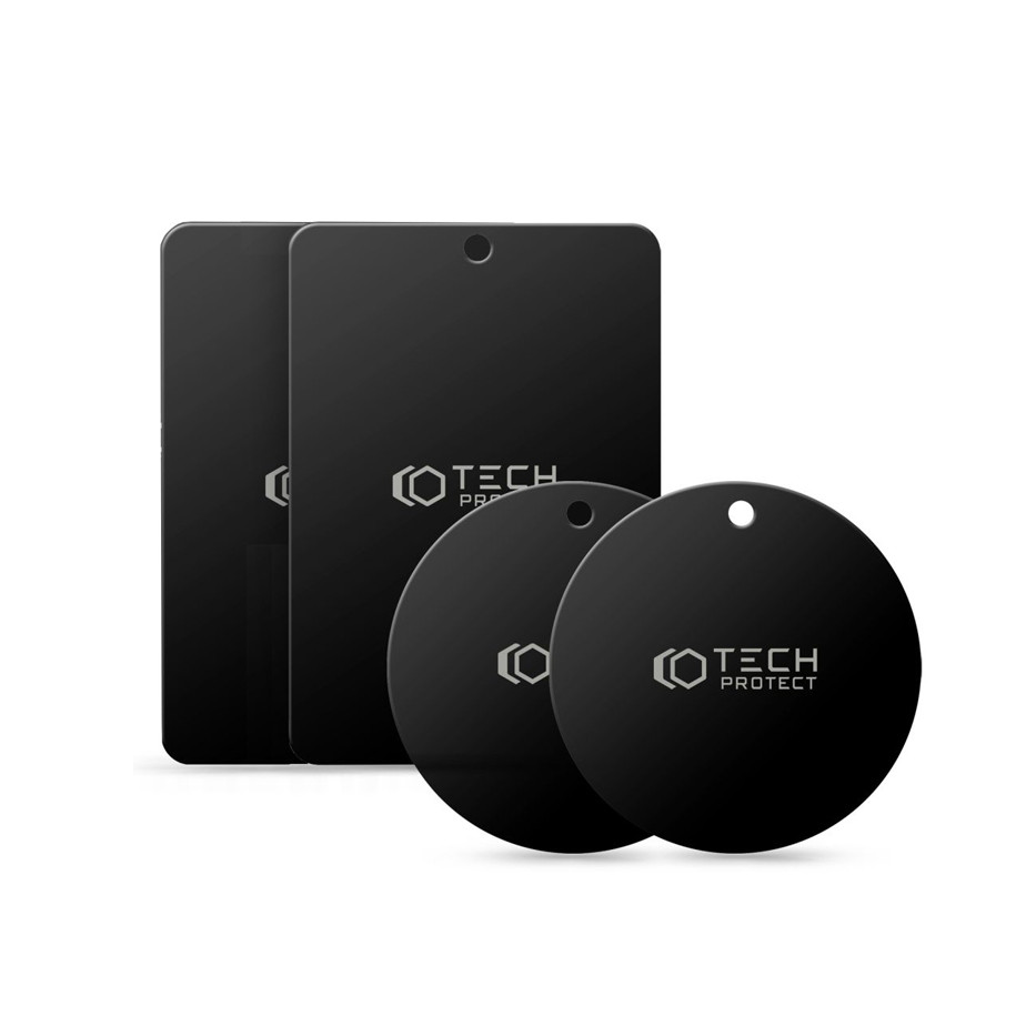Fém ellenlapka darab mágneses autós tartóhoz - Tech-Protect MetalPlate - 4 db/csomag - fekete (FN0418)