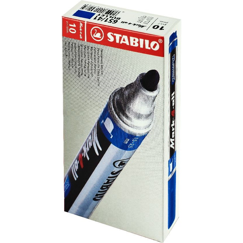 Stabilo Mark-4-All Alkoholos marker készlet - Kék (10 db / csomag) (651/41B10)