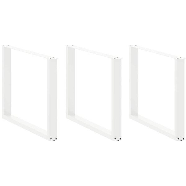 Picioare pentru masă în formă de U 2 buc alb 100x(72-73)cm oțel
