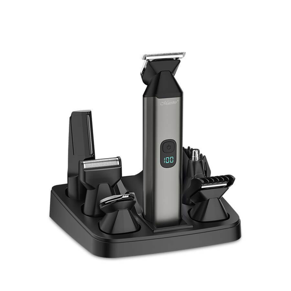 Maestro MR-661, 6 в 1, 5 W, 800 mAh, Многофункционален, Черен, Безжичен, Комплект самобръсначка и машинка за подстригване