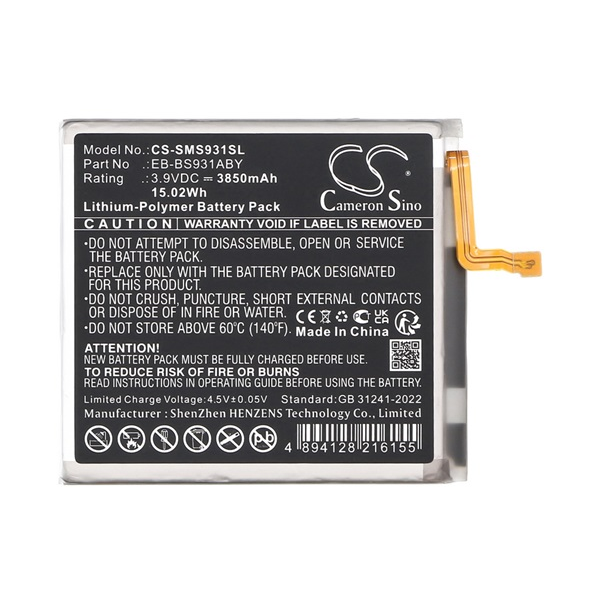 Cameron Sino Li-Polymer akku (3.9V / 3850mAh, Samsung EB-BS931ABY kompatibilis) FEKETE Samsung Galaxy S25 (SM-S931) (CS-SMS931SL)