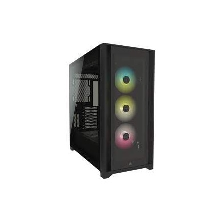 Компютърна Кутия за компютър Corsair iCUE 5000X RGB Tempered Glass, Mid-Tower, Без захранващ блок, ATX, Black
