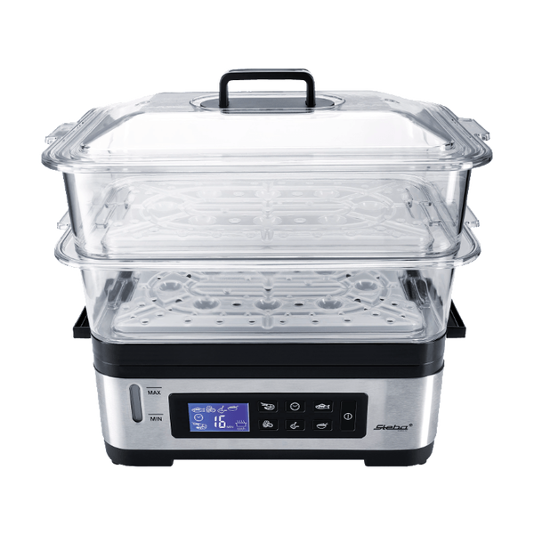 Dampfgarer DG 2 (edelstahl/schwarz, 1.200 Watt, 3 bis 6 Liter)