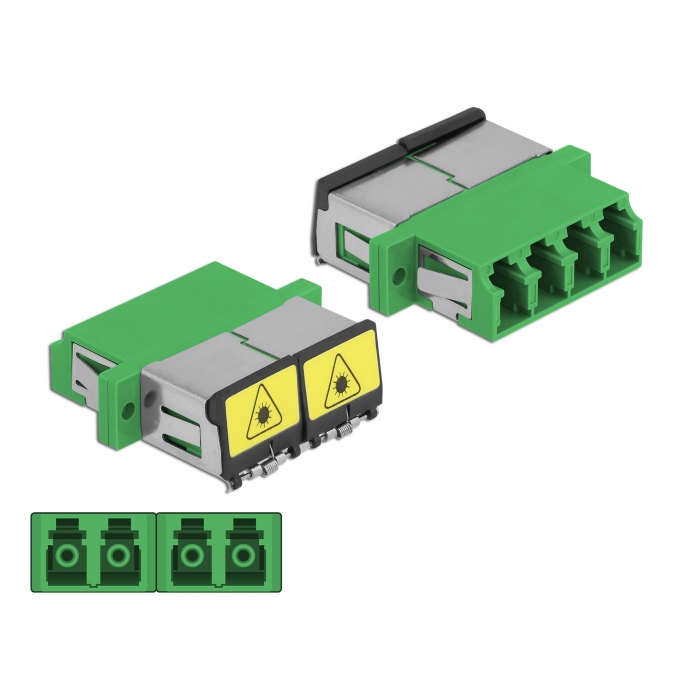 Delock LC optikai szálas csatlakozó Párosító lézervédő zárral / borítással Quad anya - LC Quad anya, (86902) (86902)