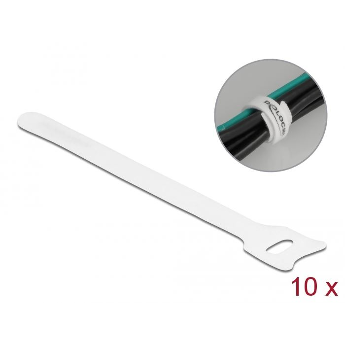 Delock befűzős kábelkötegelő 150X12 mm 10 db fehér (19519) (DE19519)