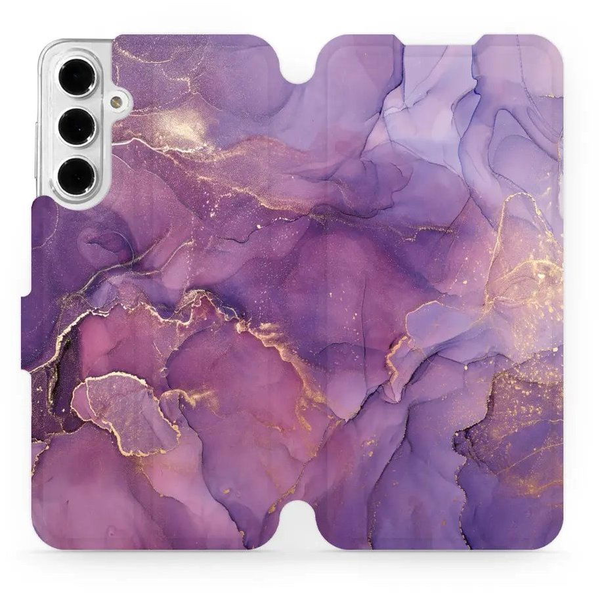 Mobiwear Samsung Galaxy A16 4G / 5G flip tok - lila márvány