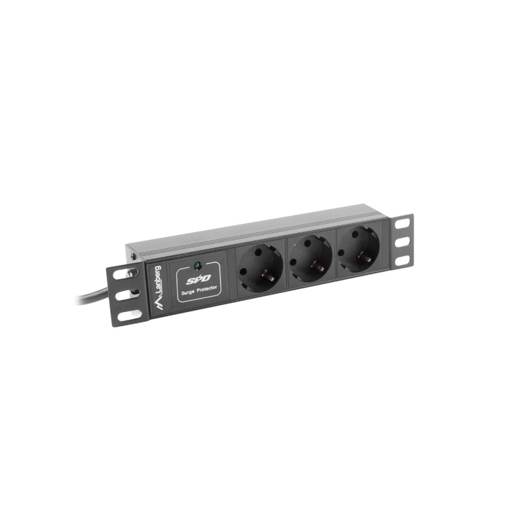 Lanberg PDU-03F-0200-IEC-BK 3-as túlfeszültség védő - elosztó 2m (PDU-03F-0200-IEC-BK)